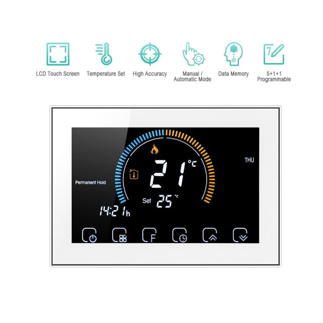95-240 V Wi-Fi Smart Programmierbarer Thermostat Gasboiler Heizung Thermoregulator Kompatibel mit Amazon Google Home Tmall Genie