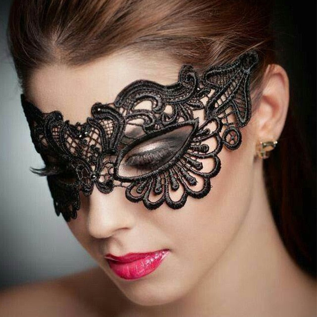 Comeondear 1 Piece Halloween Cosplay And Party Lace Eye Mask Sexy Lady Cutout Eye Mask For Masquerade Party  Fancy Dress Costume
