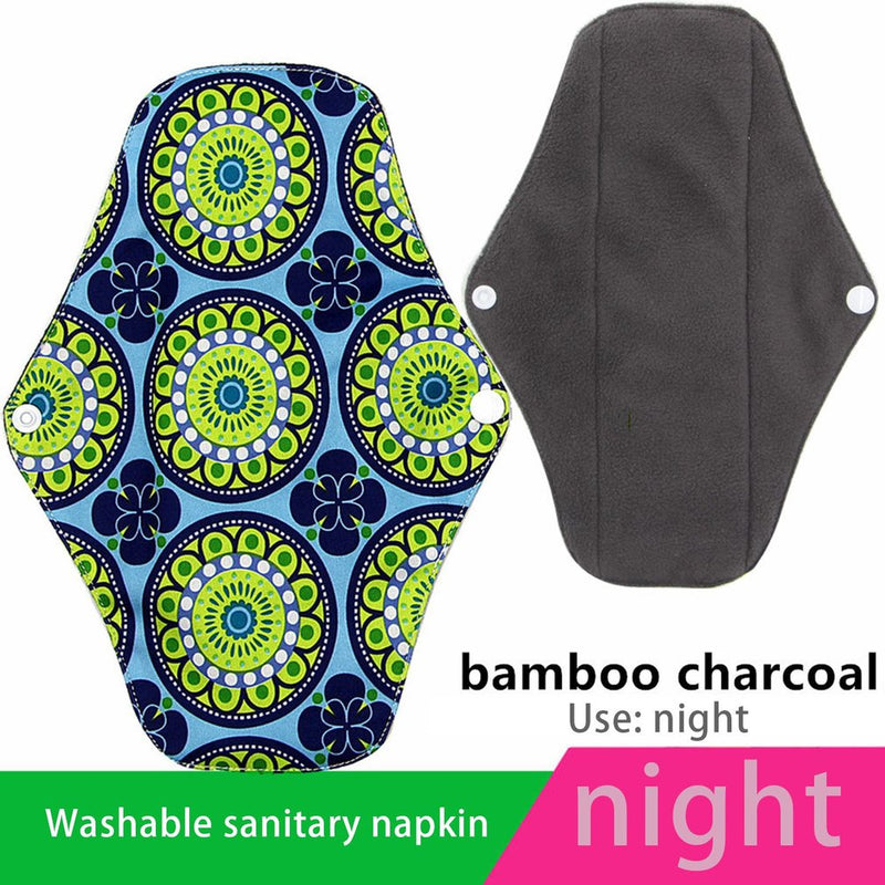 Almohadilla transpirable postnatal de carbón de bambú, servilleta sanitaria, paño de fibra lavable reutilizable, almohadilla para el período menstrual