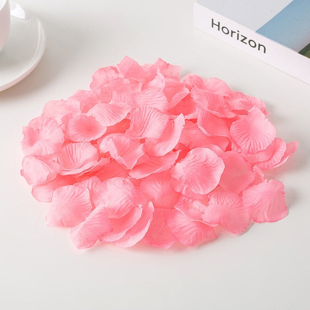 1000 Uds. Pétalos de rosa falsos DIY decoraciones de fiesta flores artificiales boda romántica accesorios de matrimonio para regalos de San Valentín
