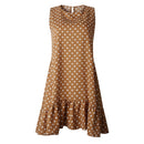 Lossky Damen Sommerkleid Polka Dot Chiffon Ärmellos Strand Mini Casual Gelb Sommerkleid 2021 Mode Plus Size Kleid für Frauen