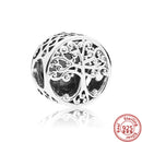 100% 925 Sterling Silber Feder Stammbaum Schneeflocken Junge baumeln Perlen passend für Original Pandora Charms Armbänder DIY Damen Schmuck