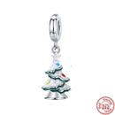 100% 925 Sterling Silber Feder Stammbaum Schneeflocken Junge baumeln Perlen passend für Original Pandora Charms Armbänder DIY Damen Schmuck