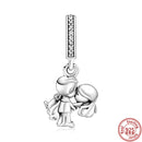 100% 925 Sterling Silber Feder Stammbaum Schneeflocken Junge baumeln Perlen passend für Original Pandora Charms Armbänder DIY Damen Schmuck