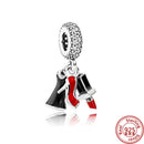 100% 925 Sterling Silber Feder Stammbaum Schneeflocken Junge baumeln Perlen passend für Original Pandora Charms Armbänder DIY Damen Schmuck