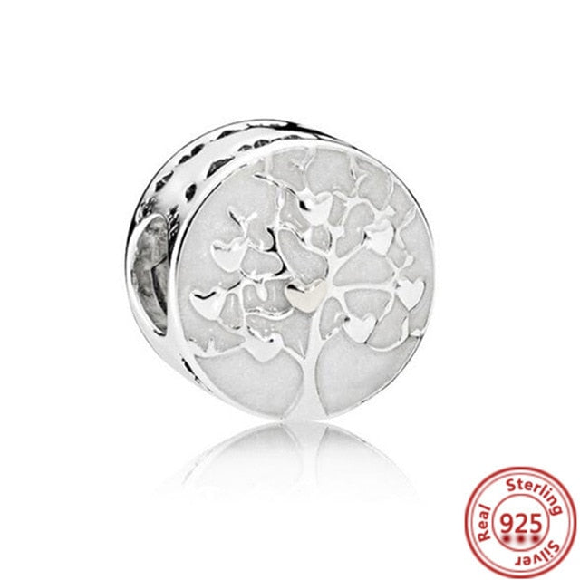 100% 925 Sterling Silber Feder Stammbaum Schneeflocken Junge baumeln Perlen passend für Original Pandora Charms Armbänder DIY Damen Schmuck