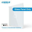 Livolo Luxury White Pearl Kristallglas, EU-Standard, nur Glasscheibe, 1-Gang-Scheibe, für Schaltersockel