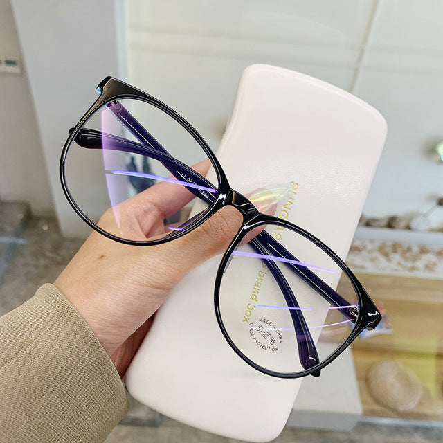Transparenter Computer-Brillenrahmen für Frauen und Männer, Anti-Blaulicht, runde Brillen, die Gläser für optische Brillen blockieren