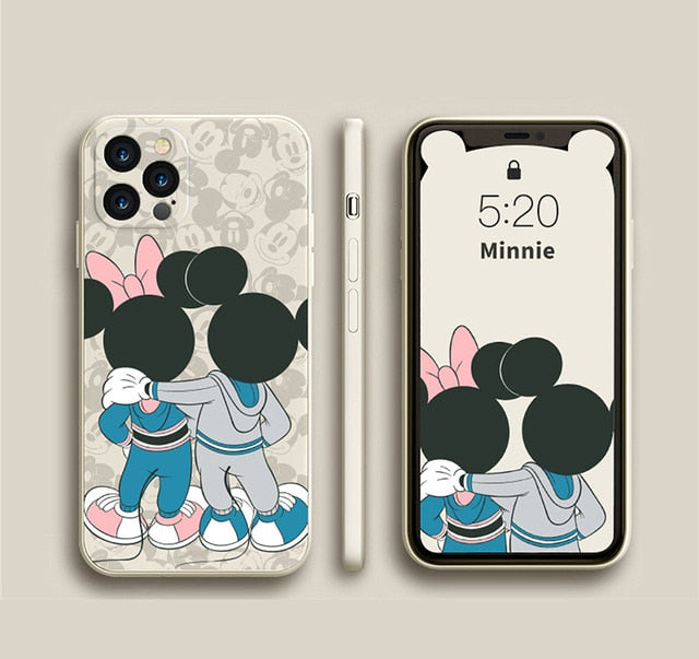 Funda de silicona DISNEY 2021 Minnie para IPhone 11 Pro Xs Max iPhone SE 2020 6 6S 7 8 Plus, funda completa oficial de silicona líquida 360