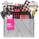 POPFEEL All-in-One-Make-up-Kit (Lidschatten, LiGloss, Lippenstift, Pinsel, Augenbrauen, Concealer) Beauty-Kosmetiktasche