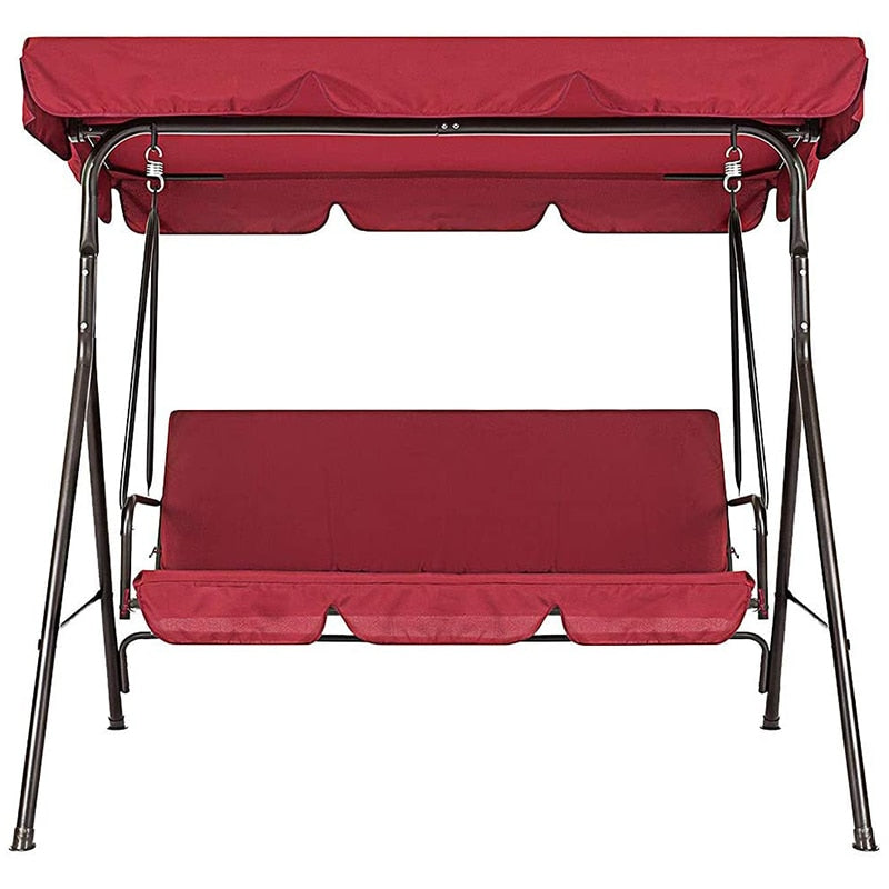 Silla columpio para terraza, 2 piezas/juego, silla de jardín universal, cubierta exterior de 3 plazas a prueba de polvo (rojo)