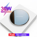 Kabelloses Qi-Ladegerät mit 30 W für iPhone 12 11 Pro Xs Max Mini X XR 8 Induktionsschnelles kabelloses Ladepad für Samsung S8 S9 S10 Hinweis
