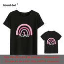 1pc Fashion Mama und Mini Rainbow Print Familie passendes T-Shirt Kurzarm Family Look T-Shirts Mutter und Tochter Kleidung
