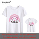 1pc Fashion Mama und Mini Rainbow Print Familie passendes T-Shirt Kurzarm Family Look T-Shirts Mutter und Tochter Kleidung