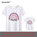 1pc Fashion Mama und Mini Rainbow Print Familie passendes T-Shirt Kurzarm Family Look T-Shirts Mutter und Tochter Kleidung