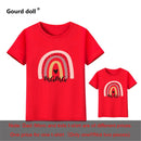 1pc Fashion Mama und Mini Rainbow Print Familie passendes T-Shirt Kurzarm Family Look T-Shirts Mutter und Tochter Kleidung