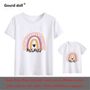 1pc Fashion Mama und Mini Rainbow Print Familie passendes T-Shirt Kurzarm Family Look T-Shirts Mutter und Tochter Kleidung