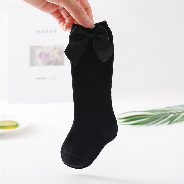 2020 Baby Mädchen Socken Neue Kleinkinder Mädchen Große Schleife Kniestrümpfe Lange Weiche Kindersocken Bowknot 100% Baumwolle 0-3 Jahre Neugeborene Socken