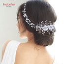 YouLaPan HP295, tocado de flores, diadema de boda para novia, perlas de cristal, Tiara para mujer, tocados de novia, accesorios de joyería para el cabello