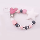 Mauskopf-Stil, handgefertigt, personalisierter Name, Schnullerclips, Silikon-Attaché, Tetine, personalisieren, Infant Chupetero Personalizado