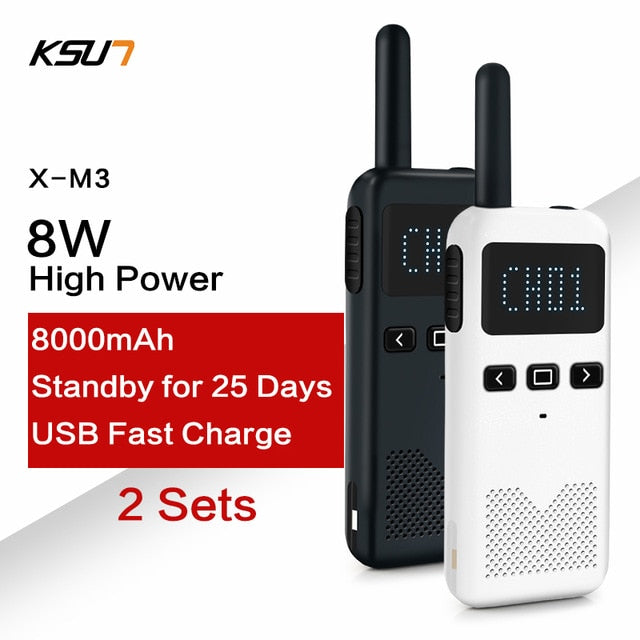2 uds Walkie Talkie KSUN KSM3 kilómetro Civil intercomunicador de alta potencia al aire libre de mano Mini Radio Talkie Walkie