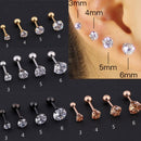 1 stücke Medical edelstahl Kristall Zirkon Ohrstecker Ohrringe Für Frauen/Männer 4 Prong Tragus Knorpel Piercing Schmuck