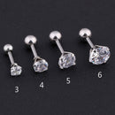 1 stücke Medical edelstahl Kristall Zirkon Ohrstecker Ohrringe Für Frauen/Männer 4 Prong Tragus Knorpel Piercing Schmuck