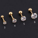 1 stücke Medical edelstahl Kristall Zirkon Ohrstecker Ohrringe Für Frauen/Männer 4 Prong Tragus Knorpel Piercing Schmuck