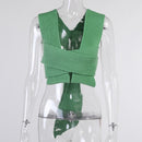 FSDA 2021 suéter corto de punto sin mangas Sexy otoño verano moda chaleco negro Casual blanco Jumper Top mujer pulóver Y2K