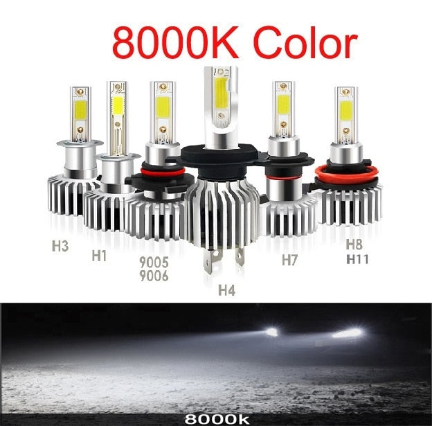 2pcs 60W 12000LM Auto-LED-Scheinwerferlampen H11 9006 HB4 9005 HB3 H4 H7 H8 H9 H1 Mini-Scheinwerfer-Kit für Fern-/Beam-Birnen-Nebelscheinwerfer