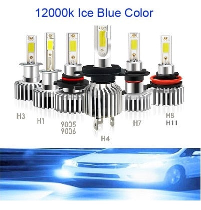 2pcs 60W 12000LM Auto-LED-Scheinwerferlampen H11 9006 HB4 9005 HB3 H4 H7 H8 H9 H1 Mini-Scheinwerfer-Kit für Fern-/Beam-Birnen-Nebelscheinwerfer