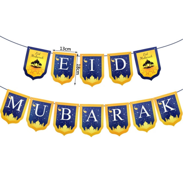 Eid Mubarak Banner Ballons Ramadan Kareem Dekoration Ramadan Mubarak Muslim Islamische Festival Party DIY Dekorationen