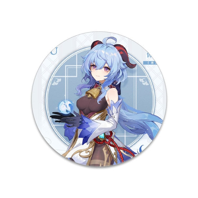 Genshin Impact Cosplay Badge Ganyu Albedo Paimon Tartaglia ZhongLi Diona Barbara Brooch Pin Gifts