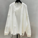 GALCAUR Oversized Sweatshirt For Women O Neck Long Sleeve Hole Korean Pullovers Designer Sweatshirts Female 2020 Fashion Clothes