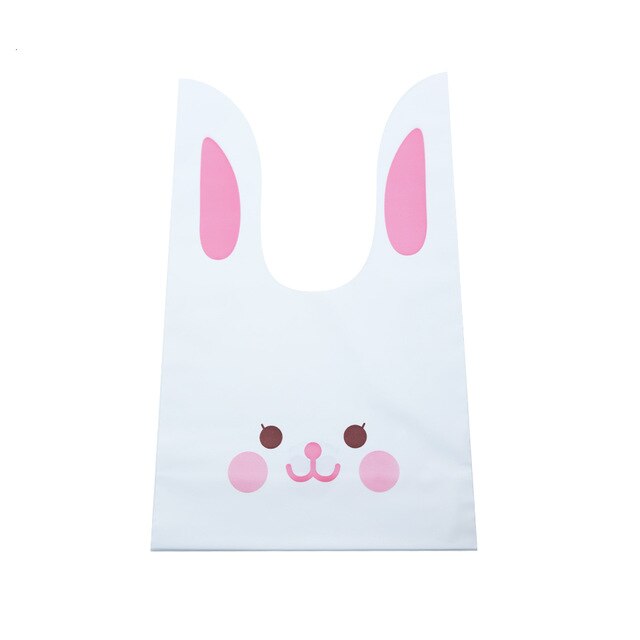 20/50pcs Rabbit Gift Bags Cones Transprant Plastic Bag Carrot Candy Bags Kids Birthday Party Decoration Easter Party Decorations