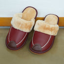 Männer Hausschuhe Schwarz Neue Winter PU Leder Hausschuhe Warme Hausschuhe Wasserdichte Hausschuhe Frauen Warme Lederschuhe