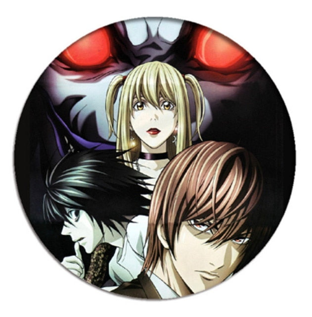 Envío Gratis Anime Death Note Cosplay insignia broche L·Lawliet Killer Yagami Light Pins insignias para mochilas niños regalo