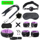 Sexy Leder BDSM Kits Plüsch Sex Bondage Set Handschellen Sexspiele Peitsche Knebel Nippelklemmen Sexspielzeug für Paare Exotisches Zubehör