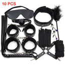 Sexy Leder BDSM Kits Plüsch Sex Bondage Set Handschellen Sexspiele Peitsche Knebel Nippelklemmen Sexspielzeug für Paare Exotisches Zubehör