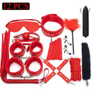 Sexy Leder BDSM Kits Plüsch Sex Bondage Set Handschellen Sexspiele Peitsche Knebel Nippelklemmen Sexspielzeug für Paare Exotisches Zubehör