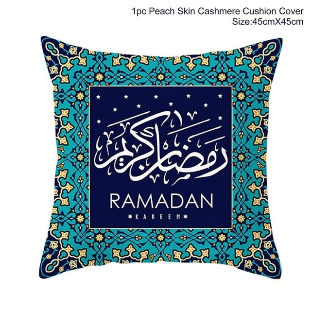 Ramadan MUBARAK Kissenbezug Eid Mubarak Dekoration Islamische Muslimische Partygeschenke Islam Geschenke Eid Al Adha Ramadan Kareem 45x45cm