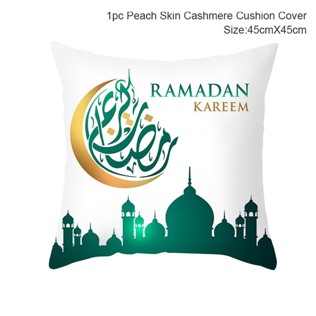 Funda de cojín Ramadan MUBARAK, decoración de Eid Mubarak, recuerdo de fiesta musulmana islámica, regalos islámicos, Eid Al Adha Ramadan Kareem 45x45cm