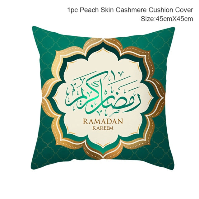 Ramadan MUBARAK Cushion Cover Eid Mubarak Decoration Islamic Muslim Party Favors Islam Gifts Eid Al Adha Ramadan Kareem 45x45cm