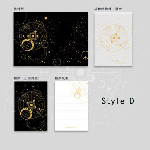 Mr Paper 3 unids/set 4 diseños Galaxy Universe Series sobres con papel de carta bronceado cuenta de mano Material de decoración DIY