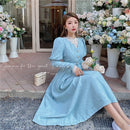 Festes elegantes Kleid-Frauen-Winter-Patchwork-Spitze-Partei-Midi-Kleid-weibliches beiläufiges französisches Art-süßes Kawaii-koreanisches Kleid-Frauen 2022