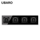 UBARO German Standard 16A Kristallglasscheibe Wandsteckdose Power Steckdose Stopkontakt Steckdose Home Outlet AC100-250V