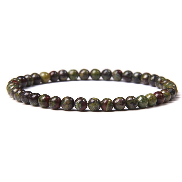 Pulsera de energía de cuentas de Chakra de 4mm, pulsera elástica de piedra de ónix de ágatas redondas naturales, brazaletes para mujeres y hombres, joyería de Yoga hecha a mano