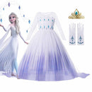 Disfraz de Frozen 2 de Disney para niñas, vestido de princesa Elsa, vestido blanco de malla con lentejuelas, vestido de baile para niños, Reina de la nieve, Cosplay, ropa de Carnaval