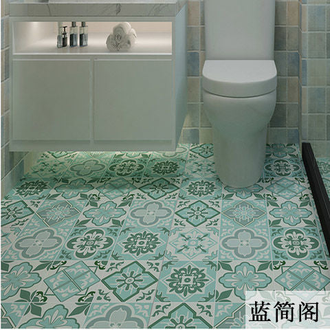 Floor stickers self-adhesive bathroom floor stickers kitchen tile stickers decorative waterproof non-slip thick wear-resistant