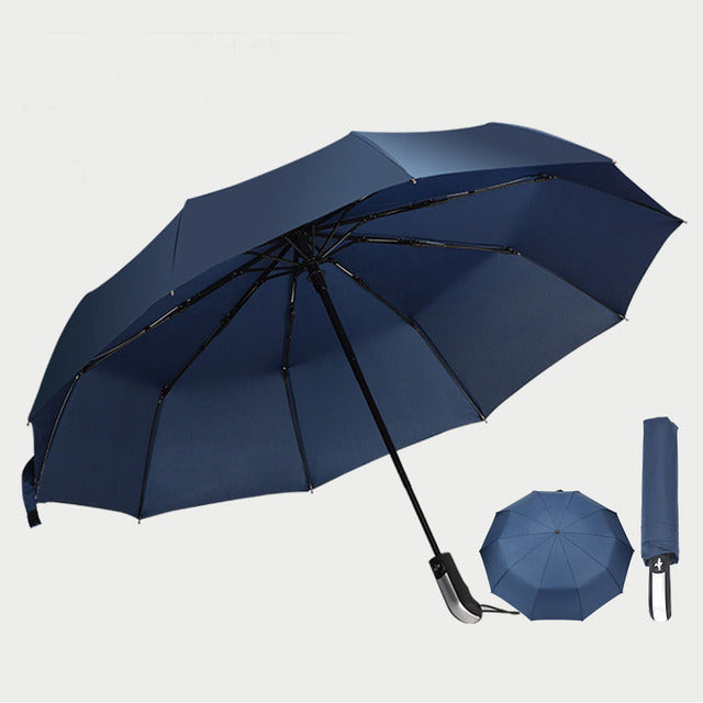 Automatischer großer Taschenschirm Große Größe Winddicht Damen Herren Automat Regenschirme Outdoor Travel Business Schwarz Auto Sonnenschirm